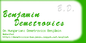 benjamin demetrovics business card